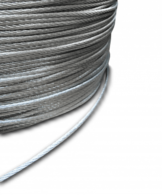 MAST-SW3 Cable de acero zincado de 3 milímetros de diámetro, construcción 7 hilos por 7 cordones, venta por metro lineal, con recubrimiento de zinc