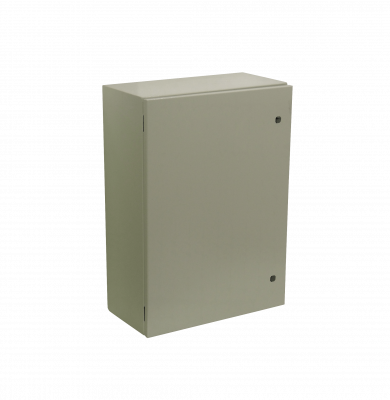 ST5-725 TIBOX 700x500x250mm 2-chapa-sin/Llave Caja Metalica IP66 Beige c/Placa