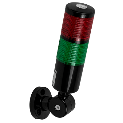 BARV12V Baliza de torre LED Rojo-Verde 12VDC 2W Luz-Fija Carcasa Negra