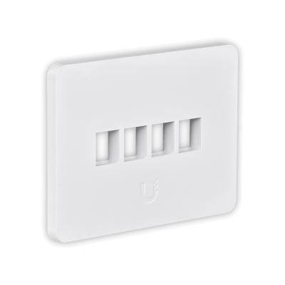 UFP4W UI 1-unidad Blanco 4-Keystone Horizontal Faceplate Pintable 118x88mm