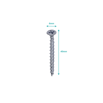 YUK6-13 100-Unids. Tornillo Volcanita CUZ Punta 6 X 1.5/8-pulgadas ZINC 649952