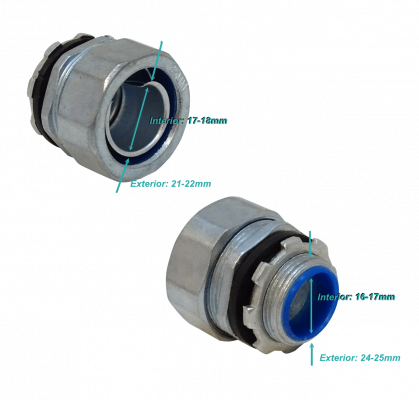 M25-SA Metálico 25mm 3/4-Pulgada Racor Pasa cables para Flexible Protección IP65