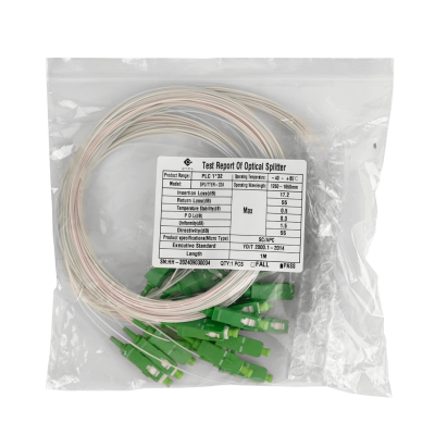 SPLITTER-32A Repartidor Óptico PLC 1x32 SC/APC para Redes GEPON/GPON Fibra G657A1 0,9mm Rango 1260-1650nm