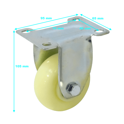 RUEDA-3B Rueda fija blanca de 3 pulgadas con capacidad de carga de 30Kg dimensiones 65x95x105mm