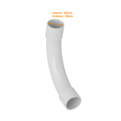 PVC25-C LINKCHIP 25mm Curva para Caño PVC Blanco Codo
