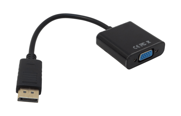 UL-DPVGA Adaptador DisplayPort Macho a VGA Hembra de 15cm para Conversión de Video en Color Negro