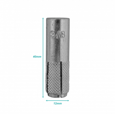 ANCLA-38 Rosca interna 3/8pulgadas Ancla Fijación para Hormigón 12x40mm