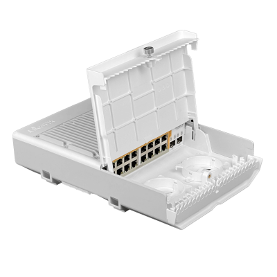 NETPOWER-16P MIKROTIK Conmutador 16-1000PoE++ 2-SFP+10G L5 necesita-18-57V CRS318-16P-2S+OUT