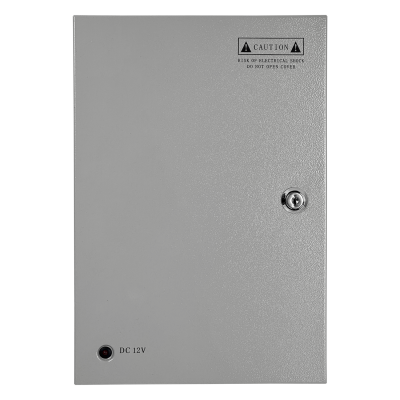 F12-20T Fuente de Alimentación 240W 12VDC 20A 18-Salidas Gabinete con Llave Piloto 100-240VAC