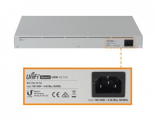 USW-48-POE-LIQ USADO UBIQUITI Switch 195W-tot 48-1000(32-PoE48af/52at) 4-SFP req-UniF