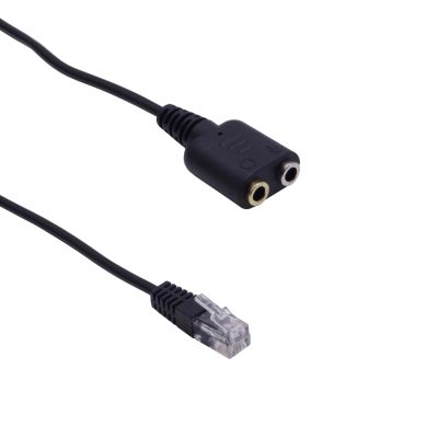 35HH-RJ9M RJ9-Macho a 2x3,5mm-Hembra Mic/Audif Cable 25cm para Auricular 3.5mm