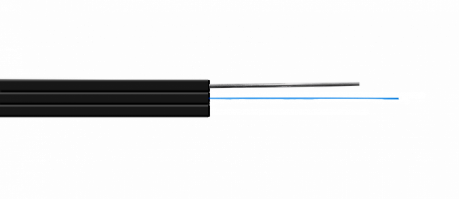 CFSN Cable Óptico Monomodo FTTH Drop Negro LSZH 1km Fibra G657A1 con Soporte 1mm