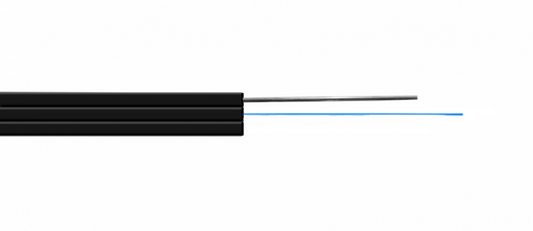 CFSN Cable Óptico Monomodo FTTH Drop Negro LSZH 1km Fibra G657A1 con Soporte 1mm
