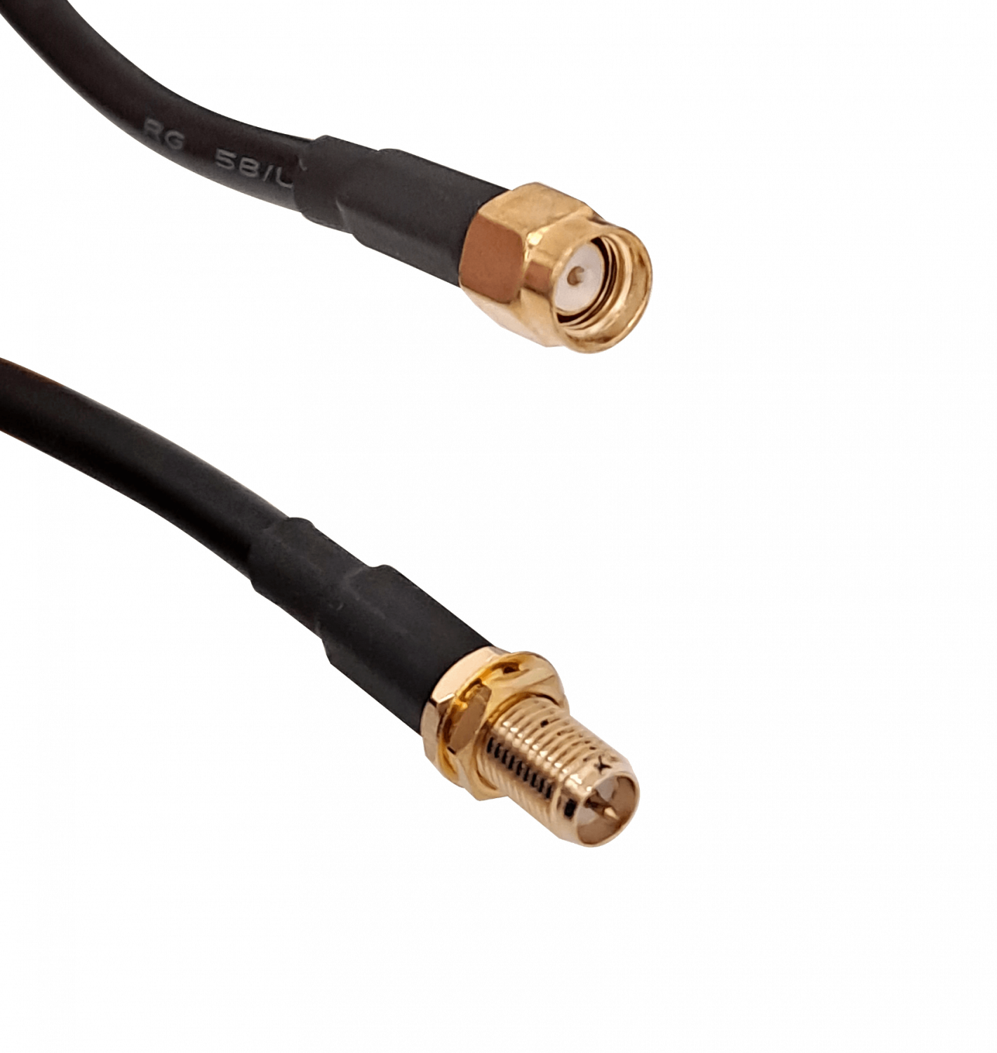 RM2RH-5 Cable Coaxial RG58 de 5 metros con Conectores RPSMA-Hembra a RPSMA-Macho Negro 500cm