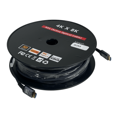 HDMI-80K 8K 80mt 4320p HDMI-M HDMI-M Cable Fibra Optica Negro v2.0 3D 4Kx8K