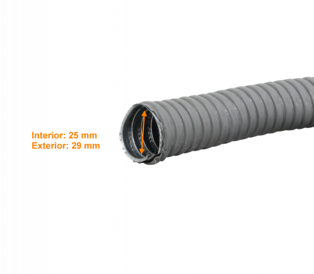 M01-50 Rollo 50m de Tubería Flexible Metálica Recubierta de PVC 1 Pulgada 25mm