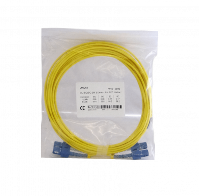 JFSCC5 5 metros SC-SC Monomodo SM Dúplex Latiguillo Fibra Óptica 3.0mm 9/125