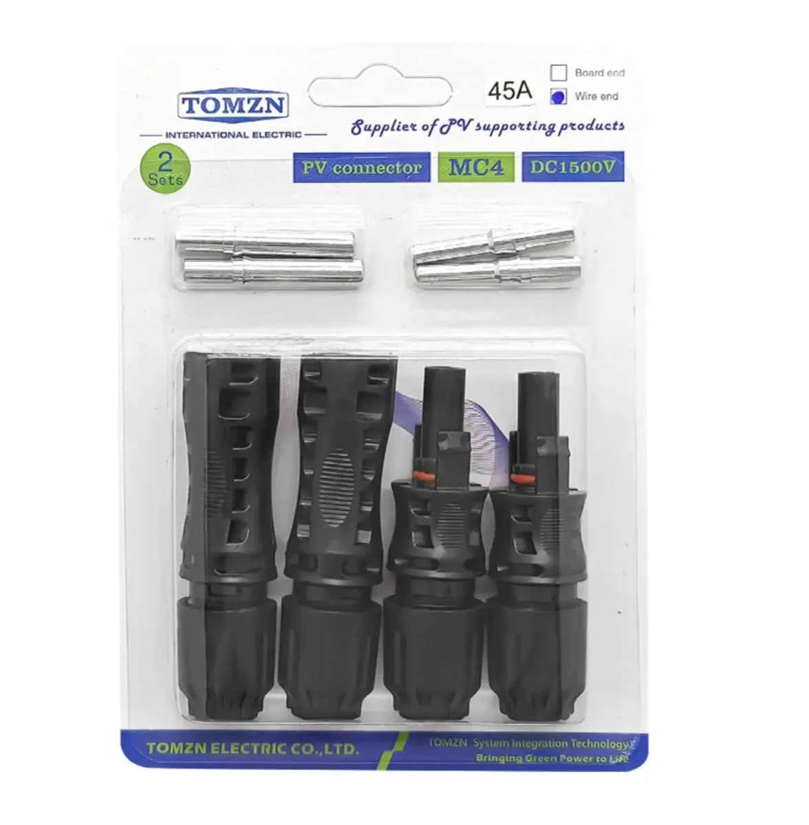 Conector MC4 1500Vcc 45A – Kit 2 Pares (para Paneles Solares)