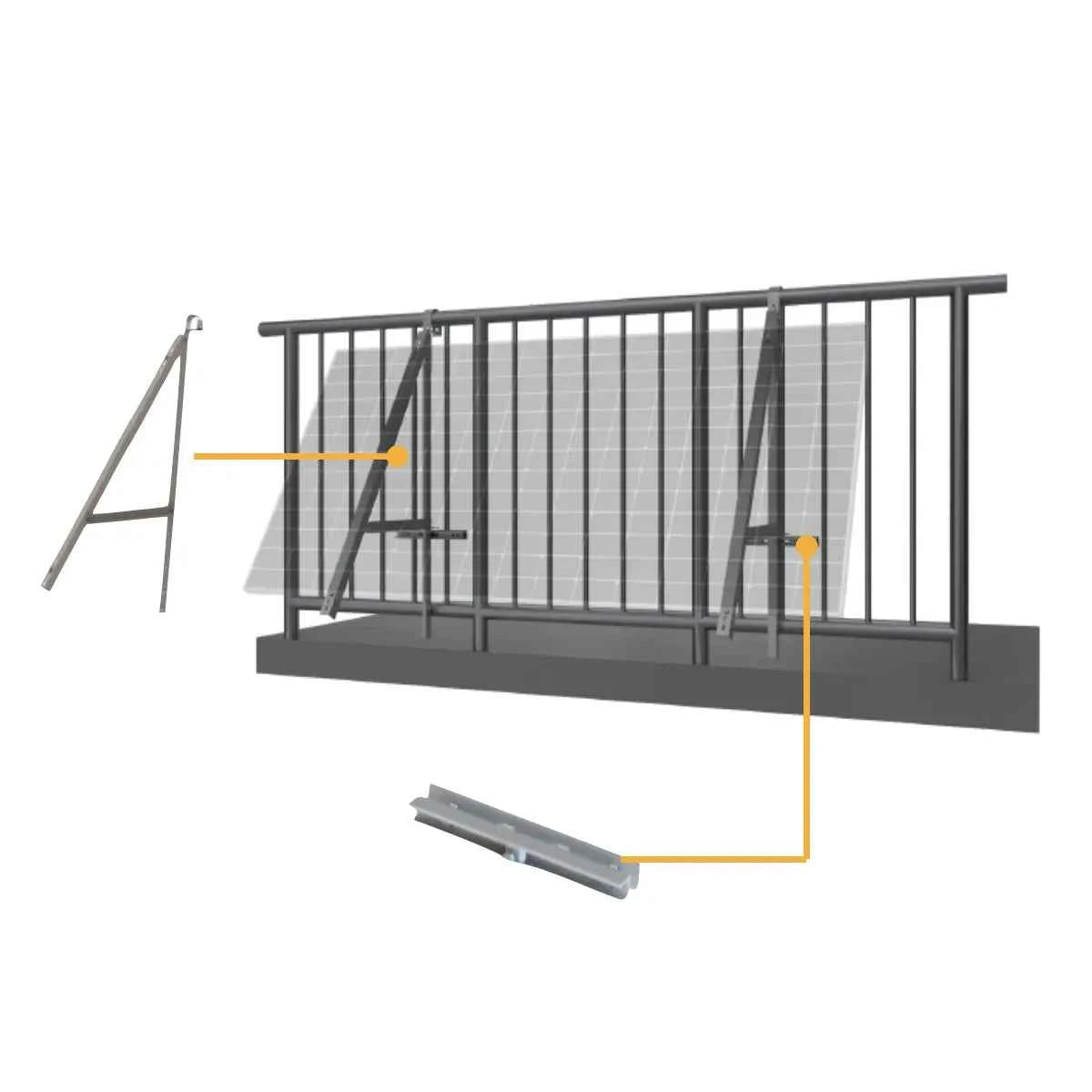 Kit para Montaje de Panel Solar en Balcón – Inclinación 0-30°
