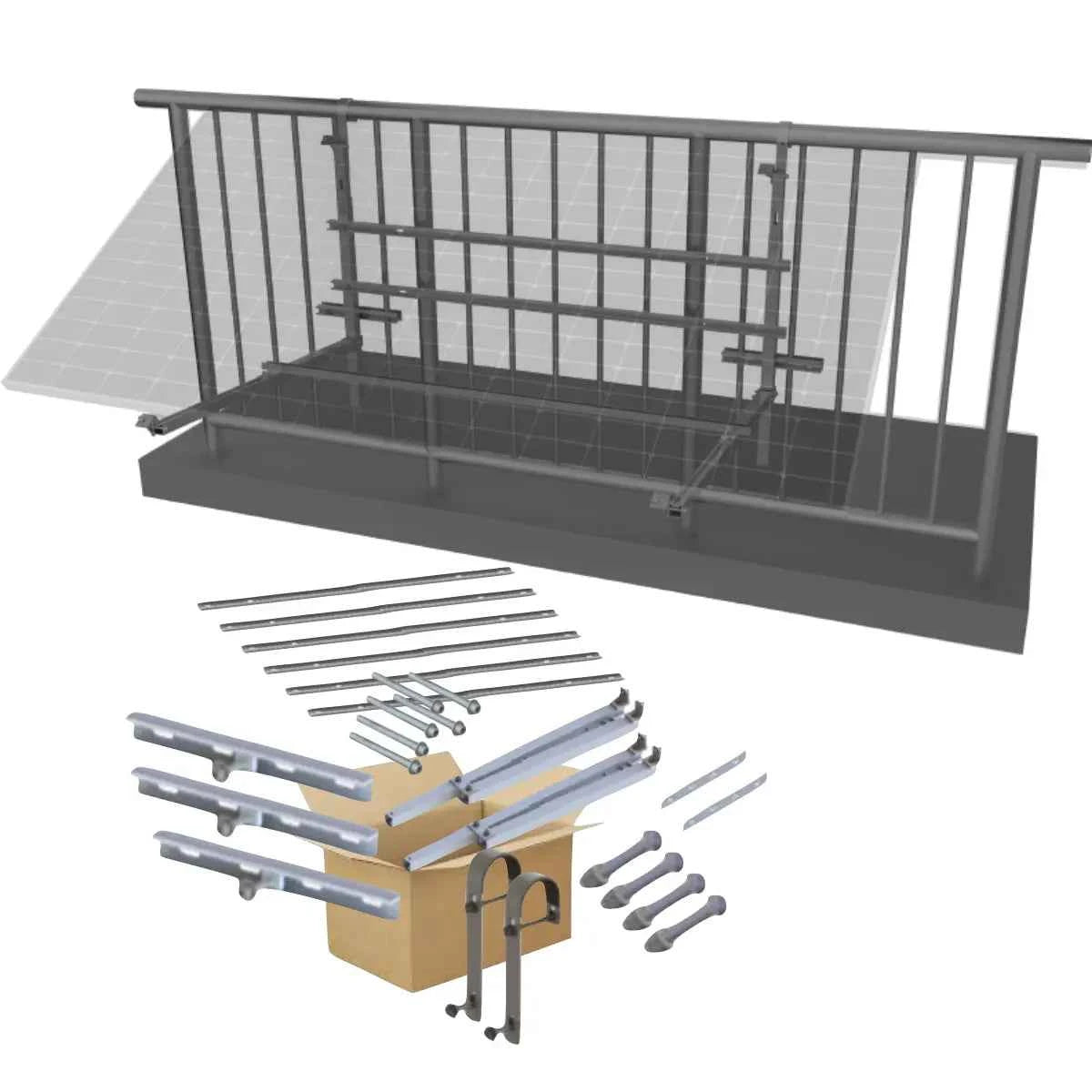 Kit para Montaje de Panel Solar en Balcón – Inclinación 30-59°