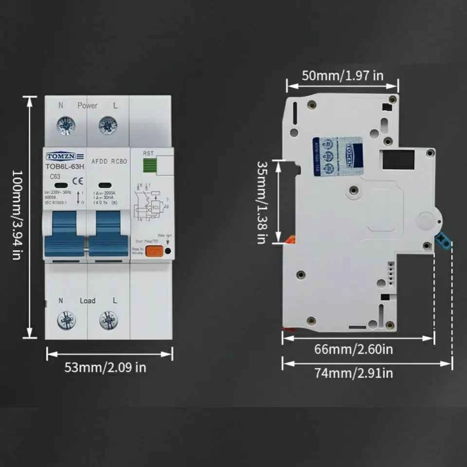 Interruptor de Falla de Arco Eléctrico AFCI – 230/400Vca 2P 32A