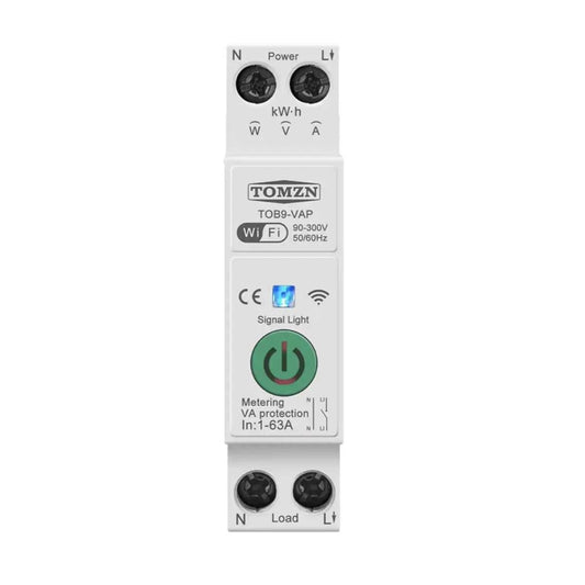 Interruptor Inteligente WiFi con Medidor de Energía y Protecciones – 1P+N 63A
