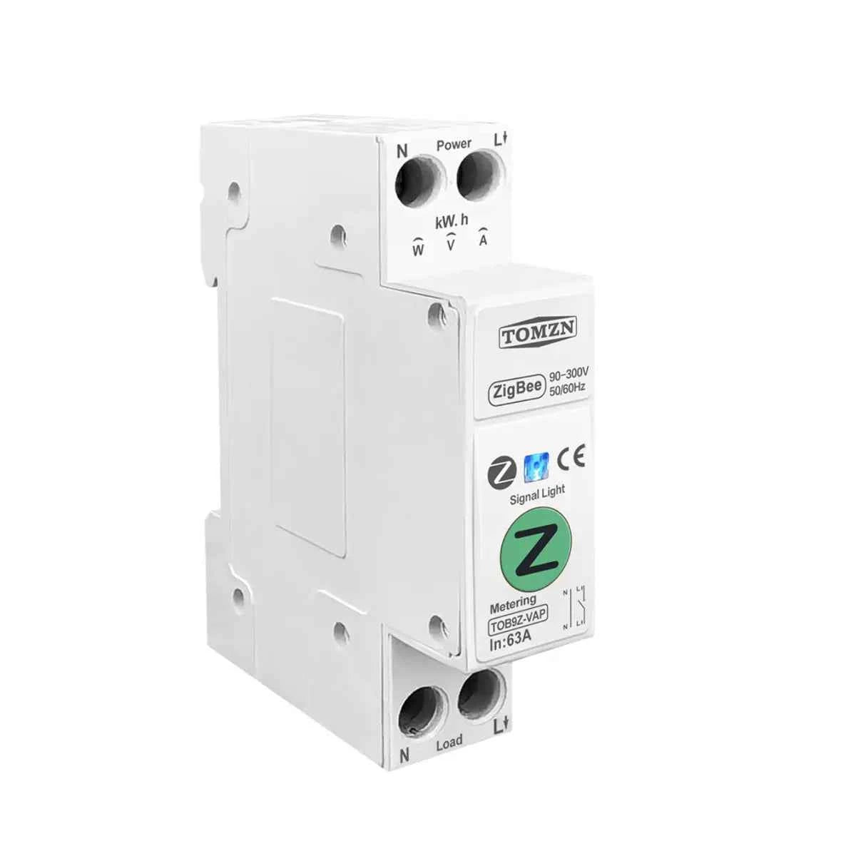 Interruptor Inteligente Zigbee con Medidor de Energía y Protecciones – 1P+N 63A
