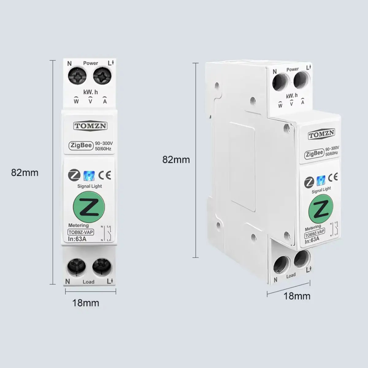 Interruptor Inteligente Zigbee con Medidor de Energía y Protecciones – 1P+N 63A