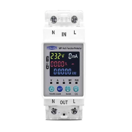 Interruptor Inteligente WiFi con Medidor kWh y Protecciones – 2P 63A