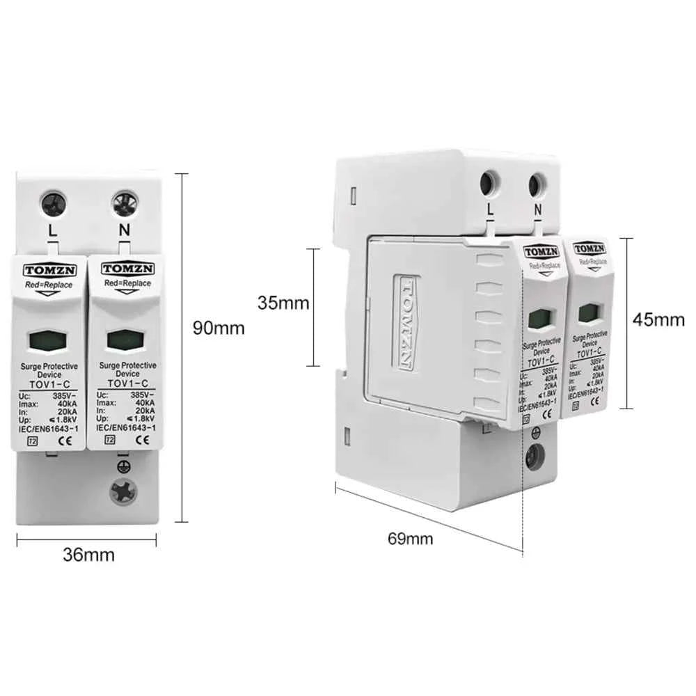 Protector Contra Sobretensiones 385Vca – 2P 20/40kA