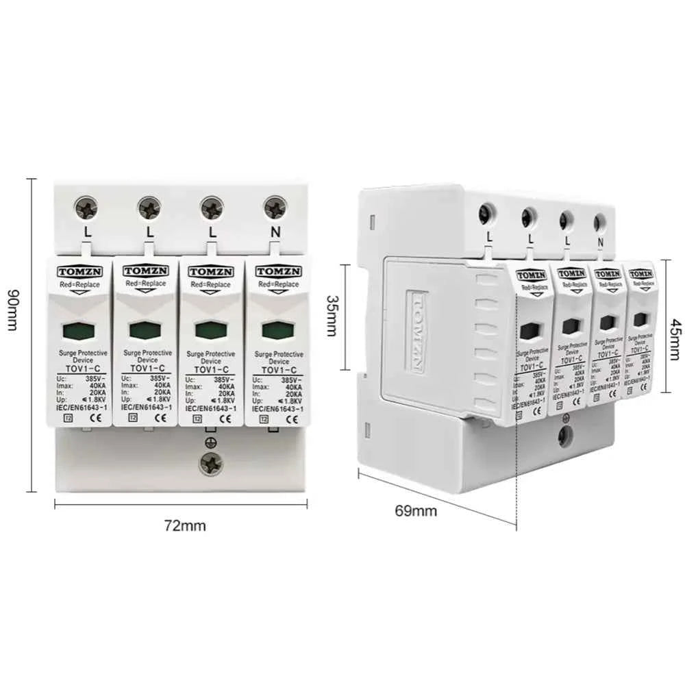 Protector Contra Sobretensiones 385Vca – 4P 20/40kA