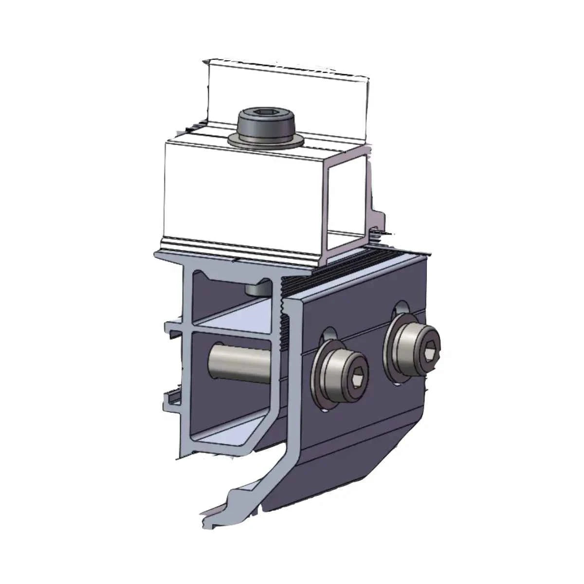 Fijación para Techo – Sin perforación (Para rieles CG-010) – Segunda generación