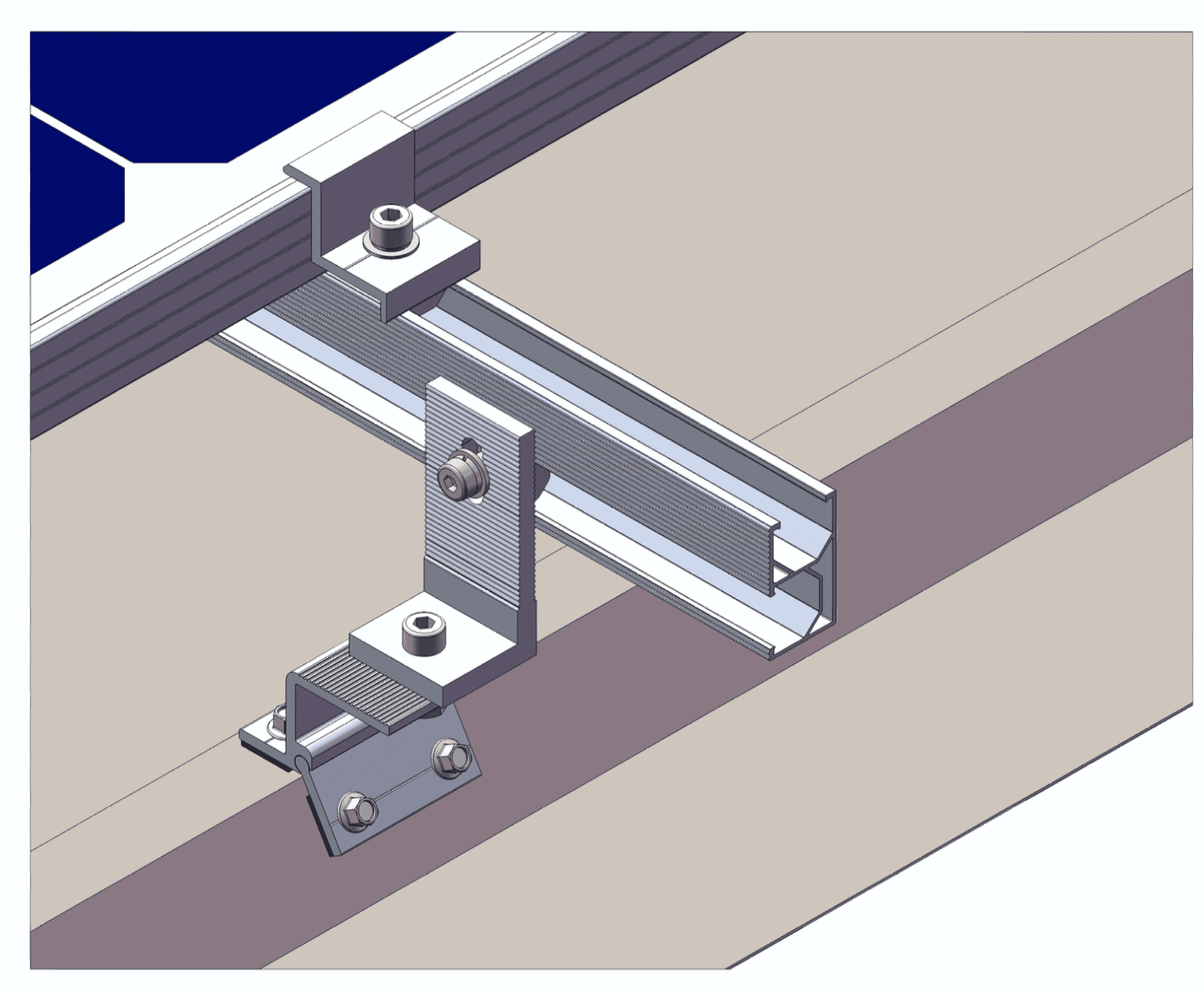 Mordaza Ajustable para Techo de Chapa Trapezoidal