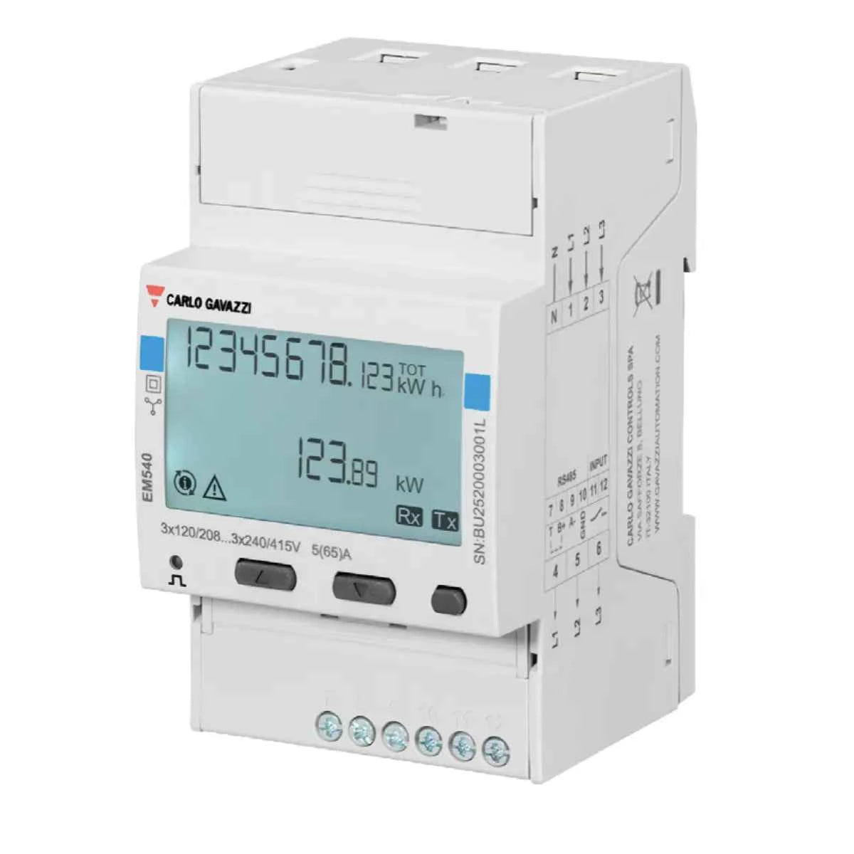 Medidor de Energía Trifásico 65A/fase – EM540