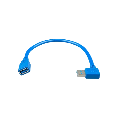 Cable Extensor USB 0.3 Metros con Enchufe en Ángulo Recto