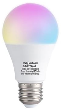Ampolleta Inteligente Shelly Multicolor Bulb E27 Gen3 RGBW 8,5 W 806 lm Wi-Fi y Bluetooth