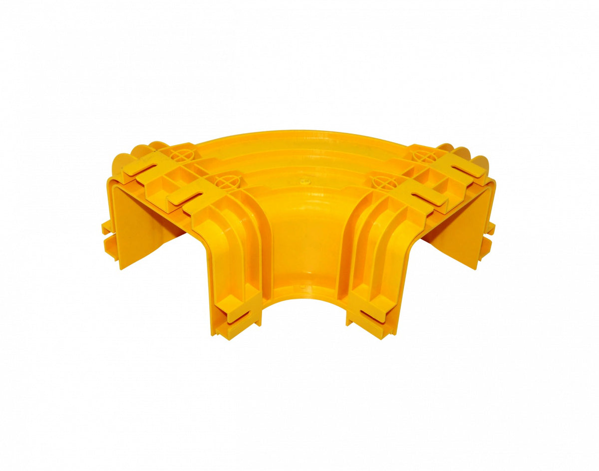 CCA-120-AP 120x100mm Codo 90º Plano Amarillo PC+ABS LSZH Hembra req/CC-120