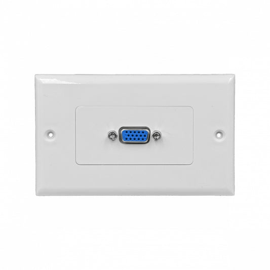 FP1VGA-HH Placa Frontal Plástica Blanca con Conector VGA Hembra-Hembra WPHD15FF 70x114mm