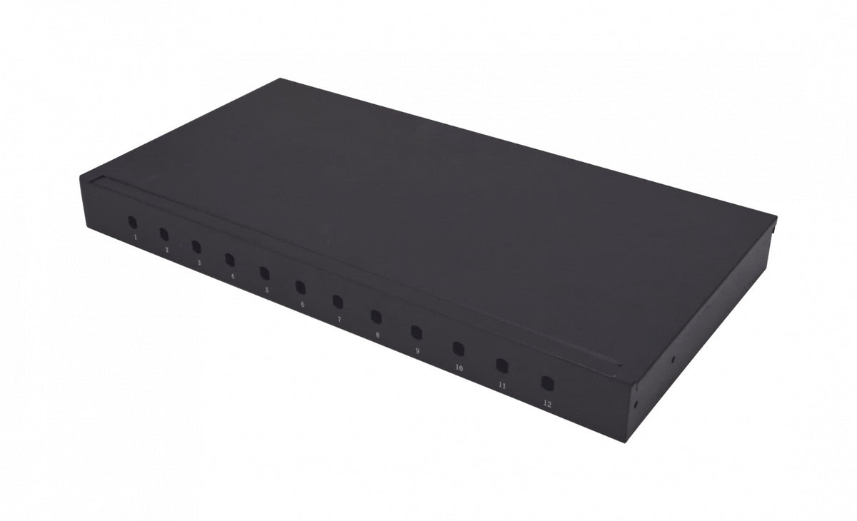 CFR12TF LINKMADE Panel Fijo para 12-ST-FC Repartidor de Fibra 1U REQUIERE-ACOPLADORES-REDONDOS