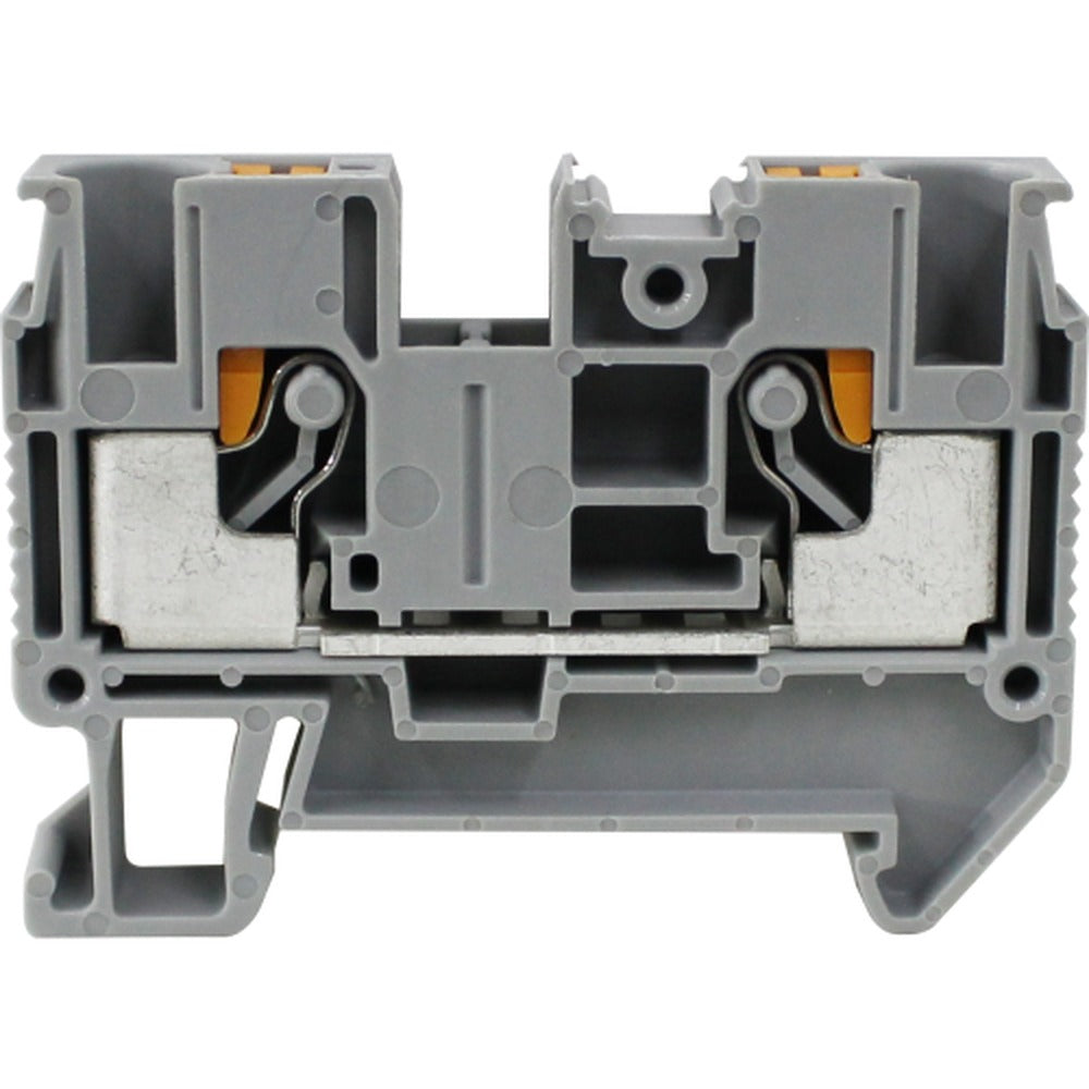 Bornera riel din 6mm² 41A libre mantenimiento Push-in BP6 - 4 vías - Verde