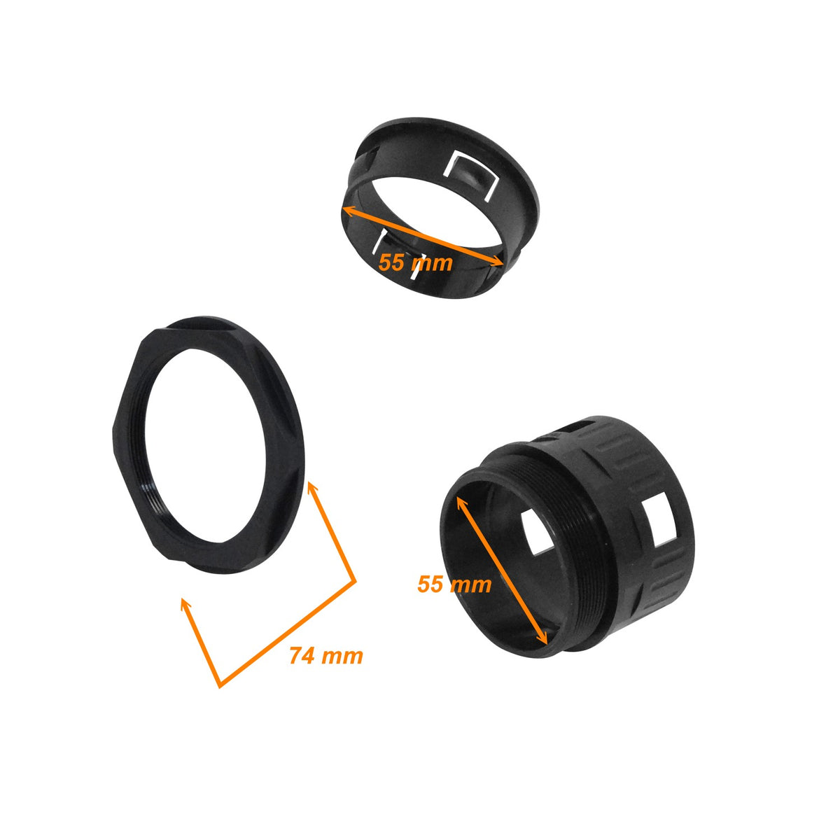 FLEP55-SA Prensaestopas de Salida para Conduit Flexible Plástico Negro de 55mm