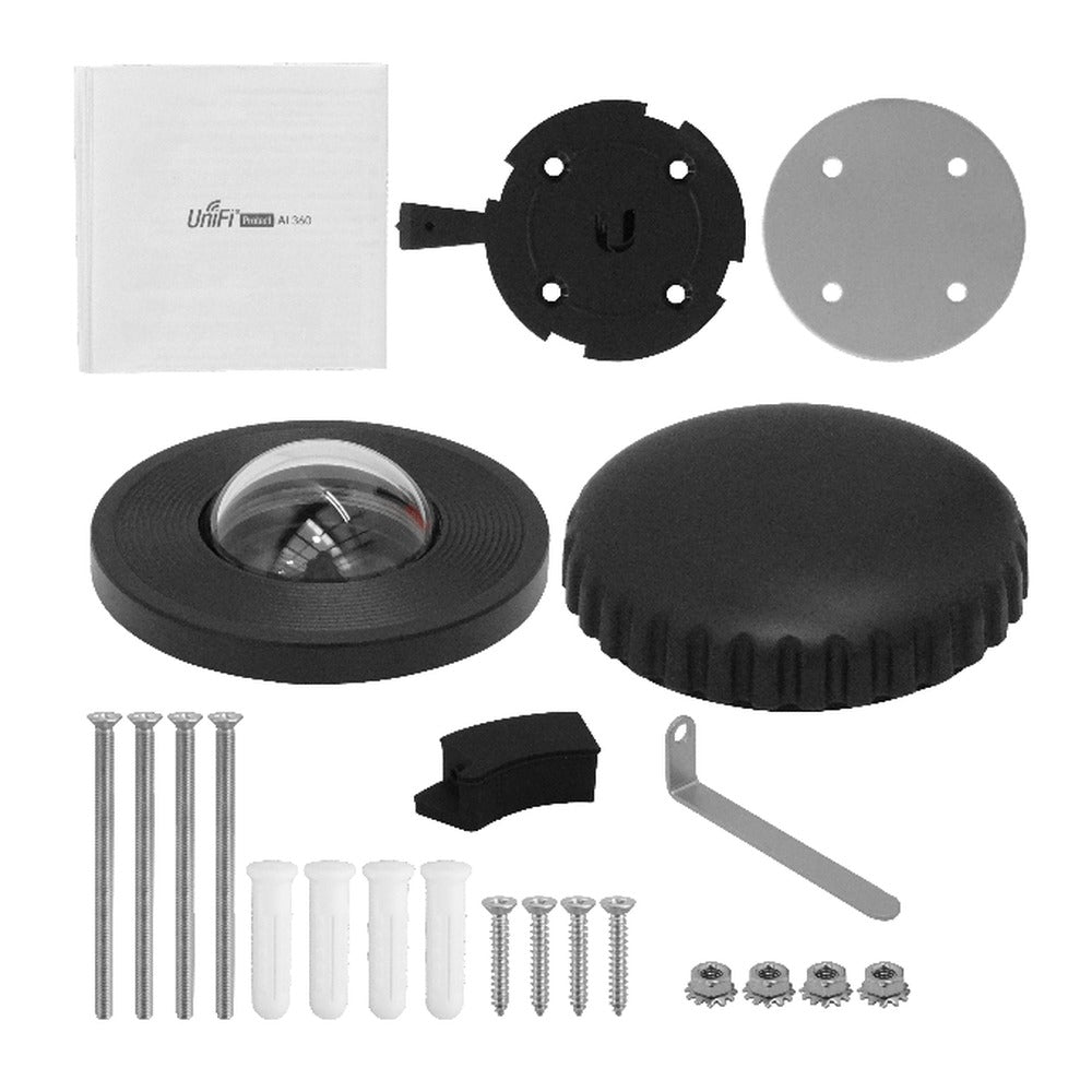 Cámara UVC-AI-360. Unidad de Interfaz Negra 360º PTZ 5MP 1920x1920 Infrarrojos 1-1000 requiere-PoE-af IPX4 IK08 UVC-AI-360-B. UBIQUITI