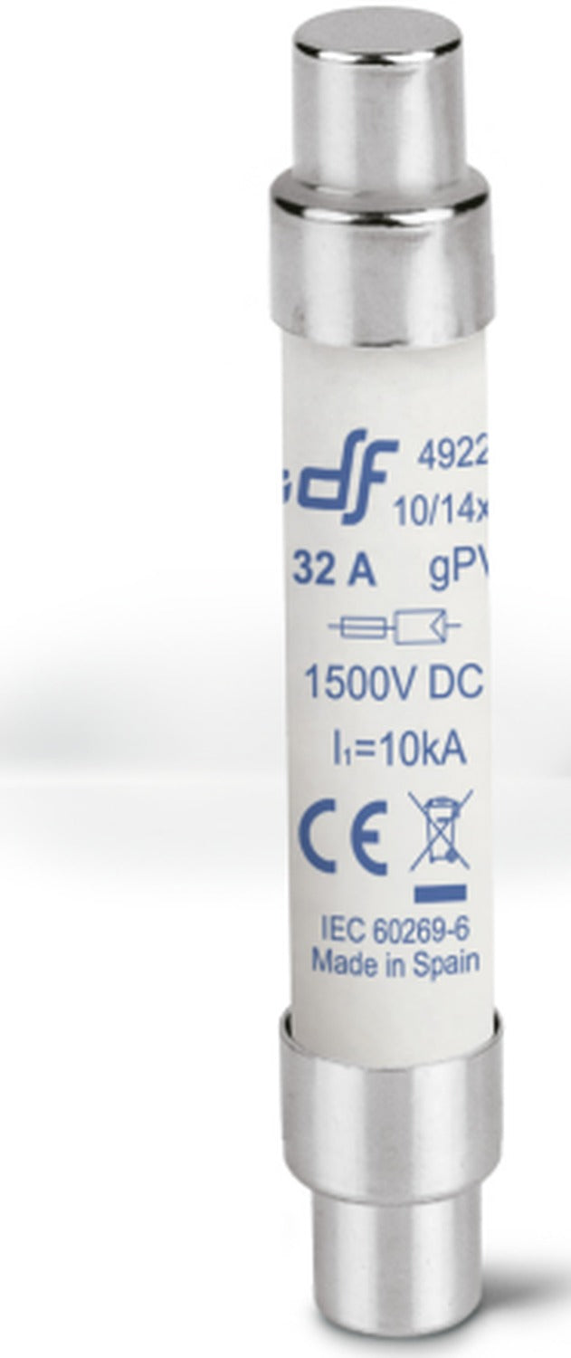 Fusible 10/14x85 mm gPV , 1500V DC, 25A para aplicaciones fotovoltaicas DF Electric