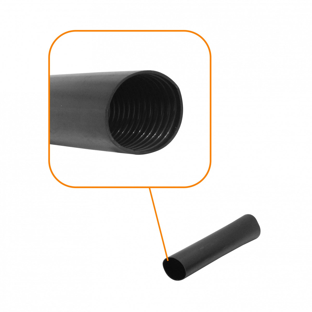 RTN37 Tubo Termocontraíble 37mm 16cm 2mm Negro Rígido para Empalme-Mufa