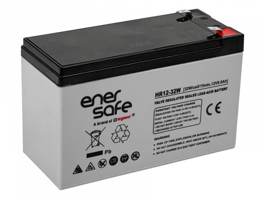 BTA12-8 ENERSAFE Acumulador 8AH de plomo-ácido 12V estanco VRLA, modelo HR12-32W 8AH