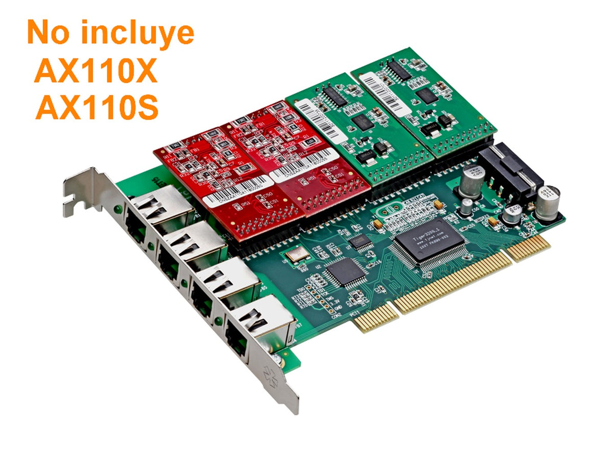 AX400P ATCOM PCI 4X 4-RJ11 REQ-AX110 3.3/5V 32BIT PLACA ASTERISK