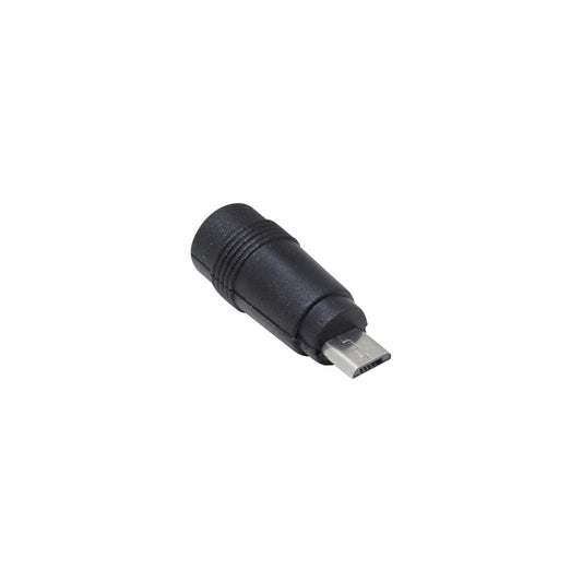 USBM-DC Conector adaptador USB-Micro-M Macho-5,5x2,1mm-Hembra Color Negro Longitud-34mm
