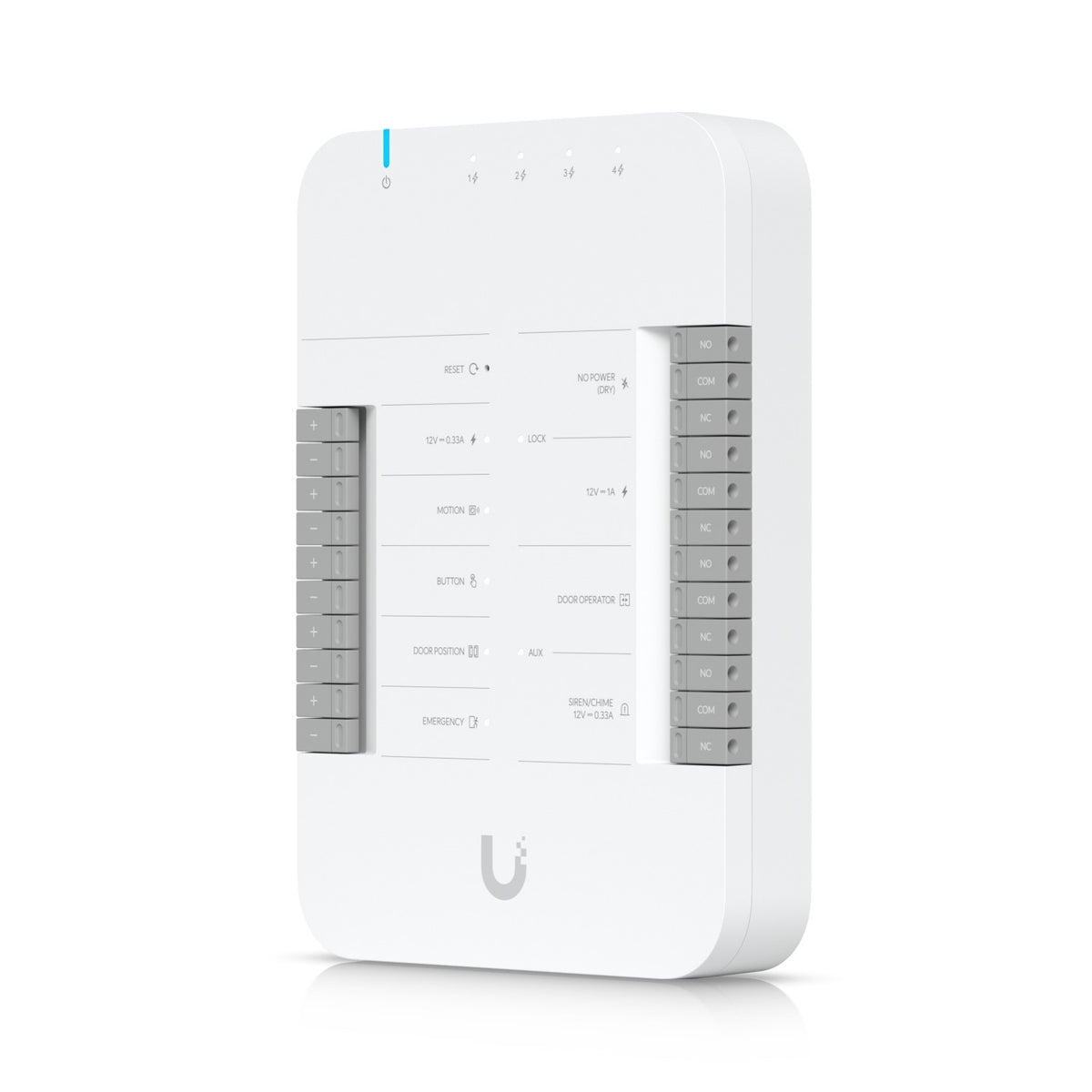 UA-HUB-DOOR. UI 1 puerta, 2 lectores, 2 cámaras, sensores, pulsadores, riel DIN, requiere PoE, UA-HUB. UBIQUITI