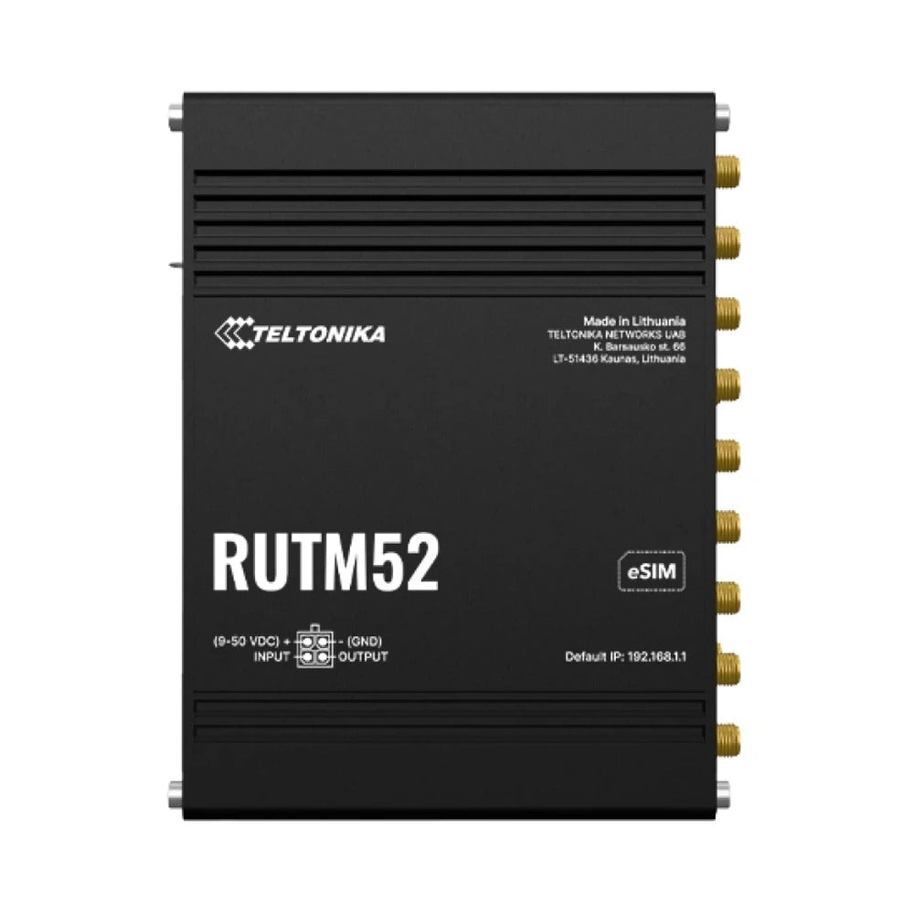 Switch Industrial 5G Teltonika RUTM52 Doble Módem Dual SIM eSIM Acceso Múltiple-WAN Conectividad WiFi5 5 Puertos Ethernet Gigabit