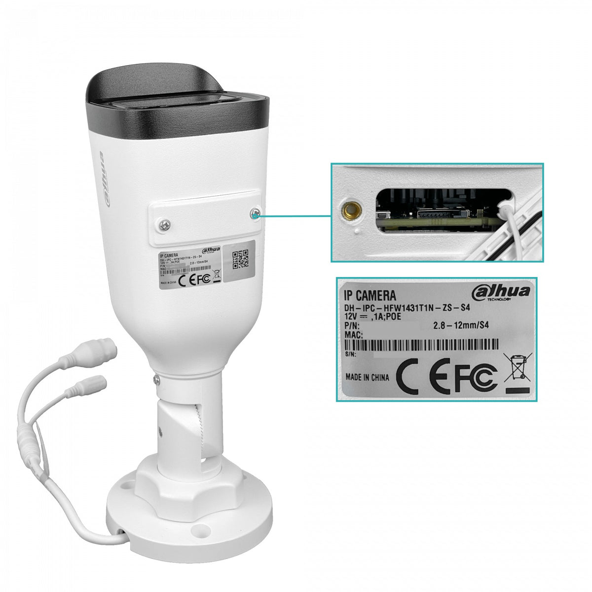 1431T. DAHUA Cámara Cilíndrica 4MP Motorizada Zoom Variable 2,8-12mm IP67 PoE Infrarrojo50m HFW1431T1N